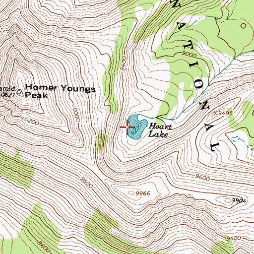 Topographic Map of Heart Lake, MT