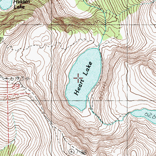 Topographic Map of Heart Lake, MT