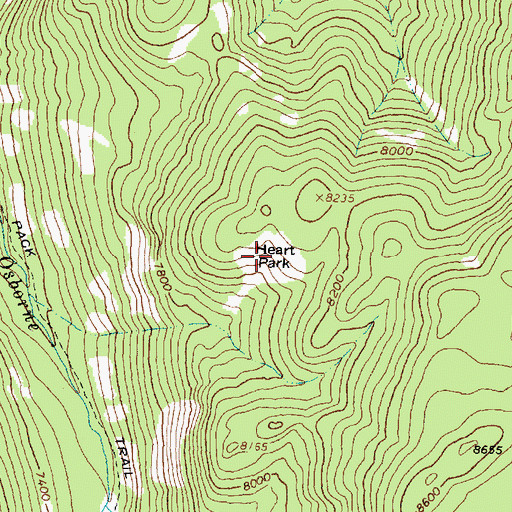 Topographic Map of Heart Park, MT