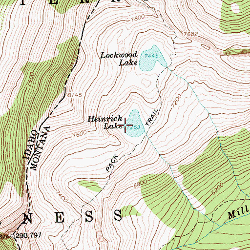Topographic Map of Heinrich Lake, MT