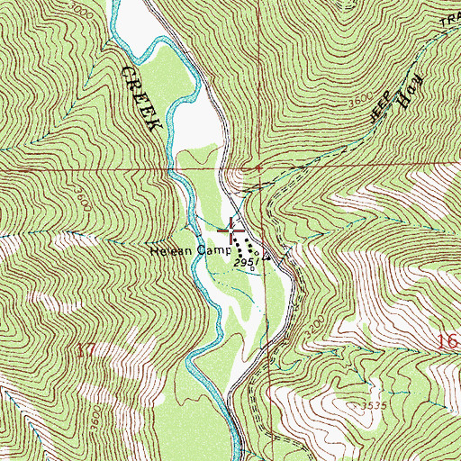 Topographic Map of Helean Camp, MT
