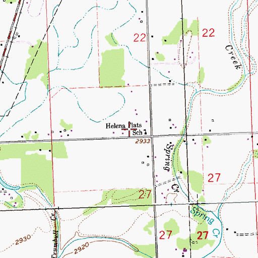 Topographic Map of Helena Flats School, MT