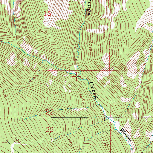 Topographic Map of Hell Creek, MT