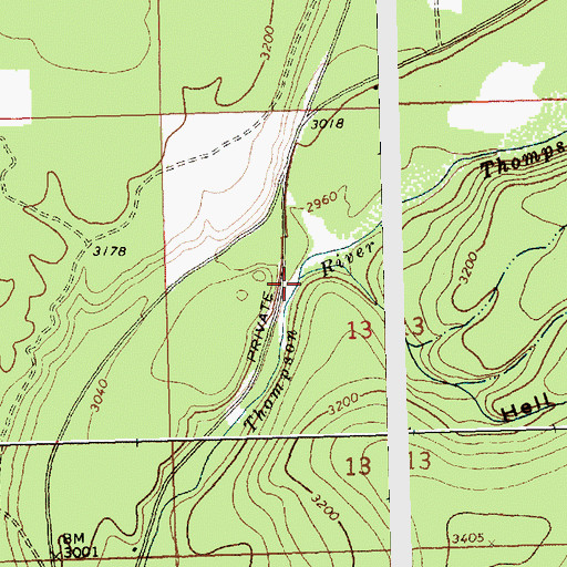 Topographic Map of Hell Roaring Canyon, MT