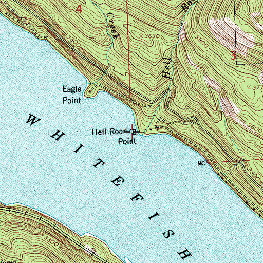 Topographic Map of Hell Roaring Point, MT