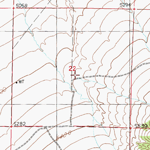 Topographic Map of Hellroaring Canyon, MT