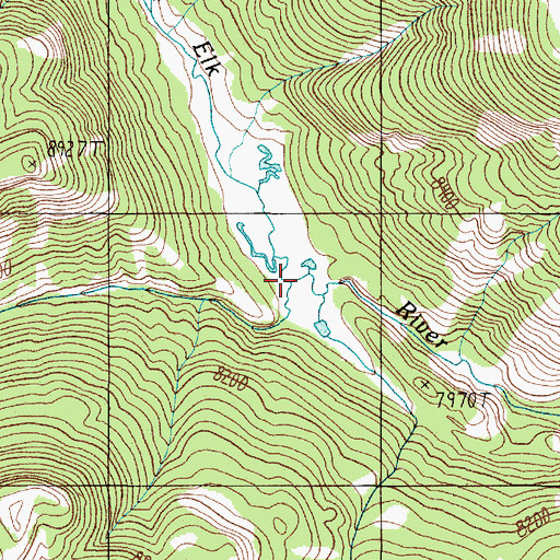Topographic Map of Hellroaring Creek, MT