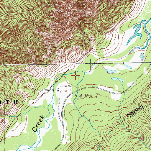 Topographic Map of Hellroaring Creek, MT