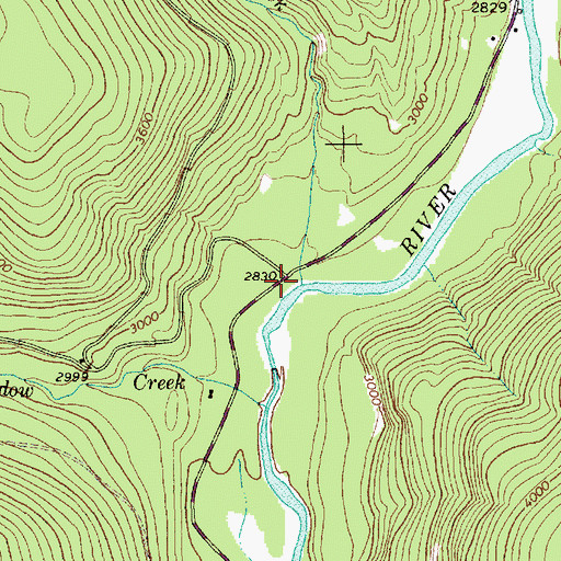 Topographic Map of Hellroaring Creek, MT