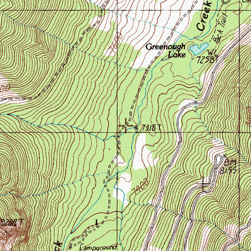 Topographic Map of Hellroaring Creek, MT
