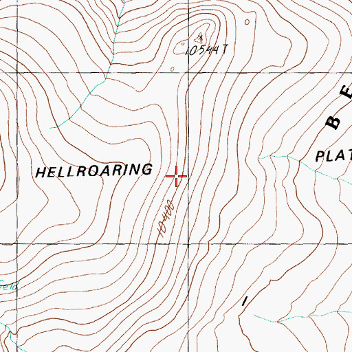 Topographic Map of Hellroaring Plateau, MT