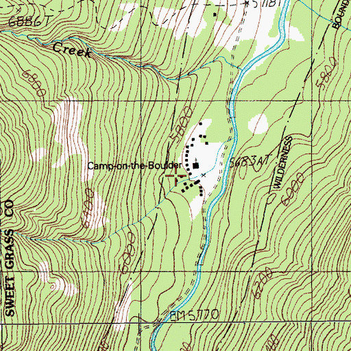 Topographic Map of Hells Canyon Ranch, MT