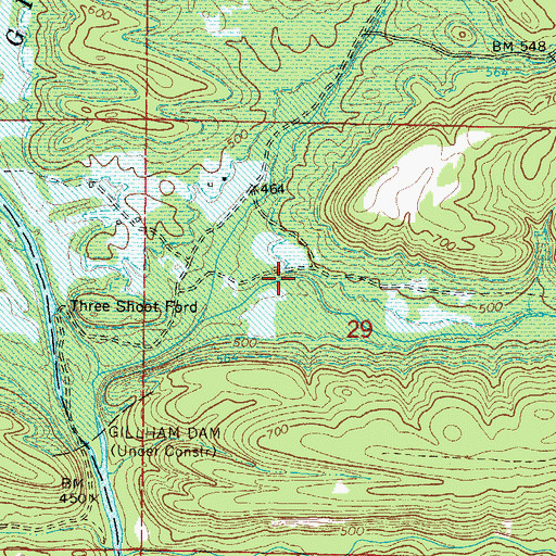Topographic Map of Striklin Creek, AR
