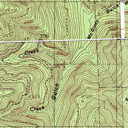 Topographic Map of Hells Thicket Creek, MT