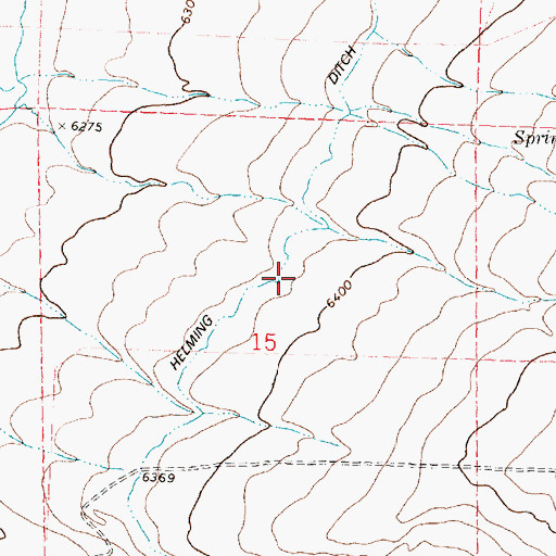 Topographic Map of Helming Ditch, MT
