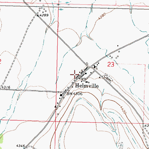 Topographic Map of Helmville, MT