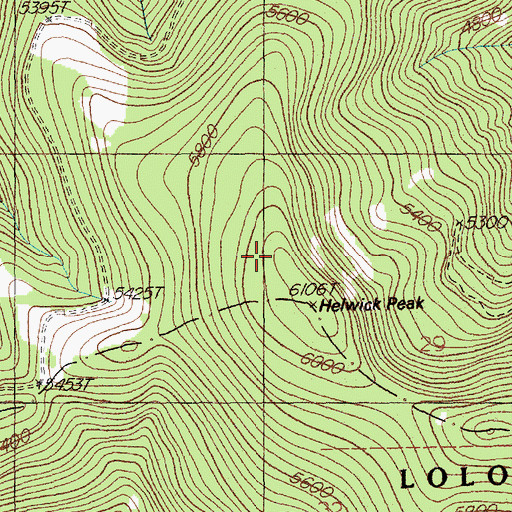 Topographic Map of Helwick Peak, MT