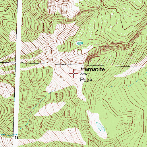 Topographic Map of Hematite Peak, MT