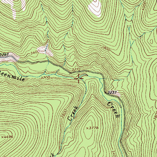 Topographic Map of Hemlock Creek, MT