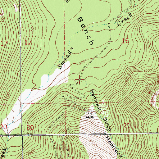 Topographic Map of Hemlock Gulch, MT