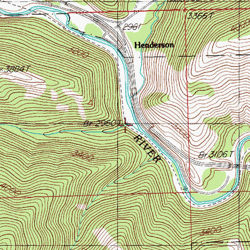 Topographic Map of Henderson Creek, MT
