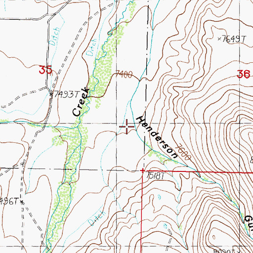 Topographic Map of Henderson Gulch, MT
