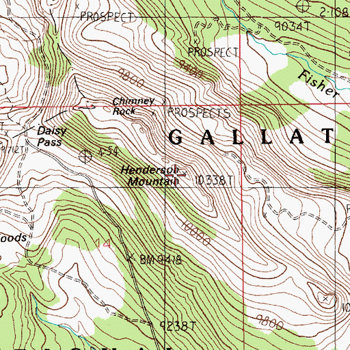 Topographic Map of Henderson Mountain, MT