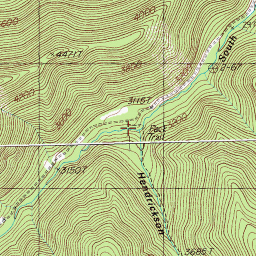 Topographic Map of Hendrickson Gulch, MT