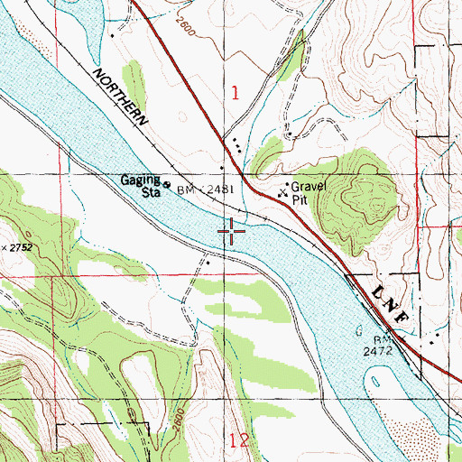 Topographic Map of Henry Creek, MT