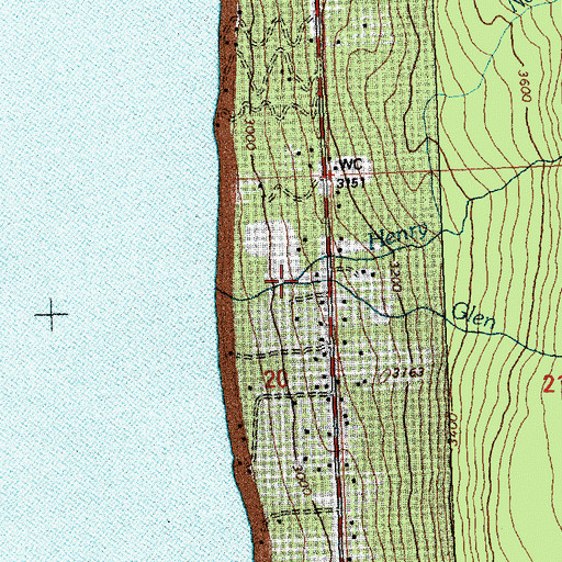 Topographic Map of Henry Creek, MT