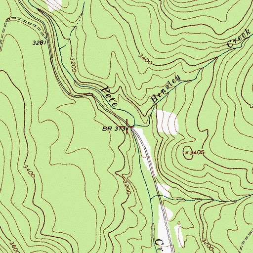 Topographic Map of Hensley Creek, MT