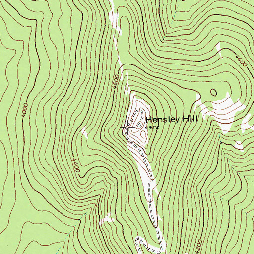 Topographic Map of Hensley Hill, MT