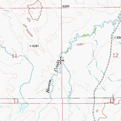 Topographic Map of Hereim Creek, MT