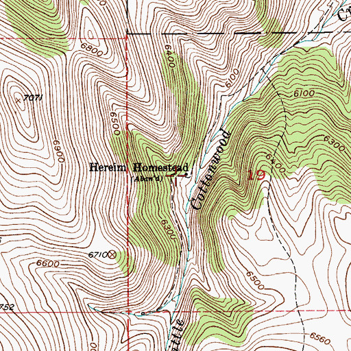 Topographic Map of Hereim Homestead, MT