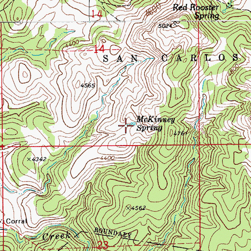 Topographic Map of McKinney Spring, AZ