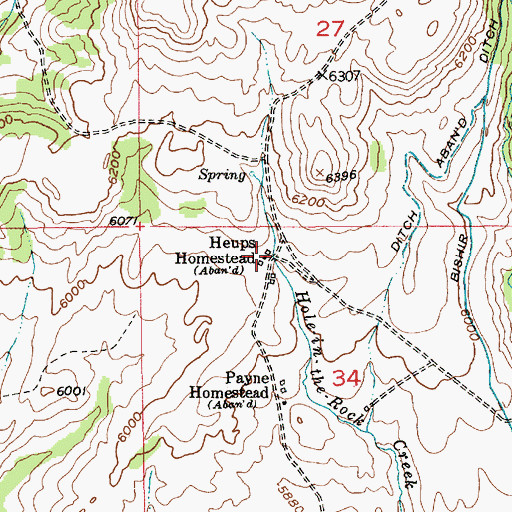 Topographic Map of Heups Homestead, MT