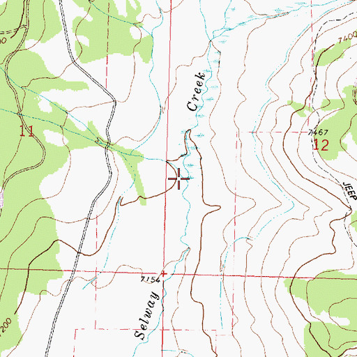 Topographic Map of Hidden Creek, MT