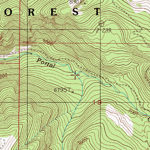 Topographic Map of Hidden Creek, MT