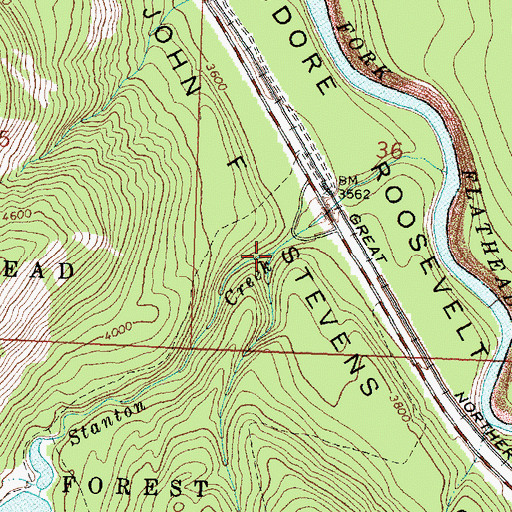 Topographic Map of Hidden Creek, MT