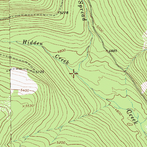 Topographic Map of Hidden Creek, MT