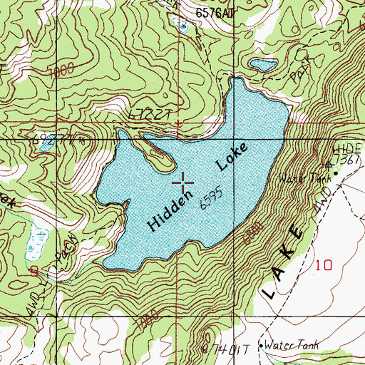 Topographic Map of Hidden Lake, MT
