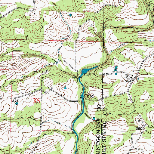 Topographic Map of Little Sugarloaf Creek, AR