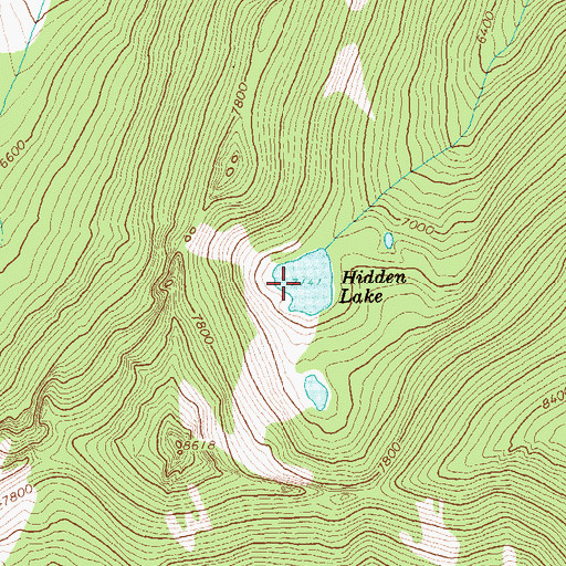Topographic Map of Hidden Lake, MT