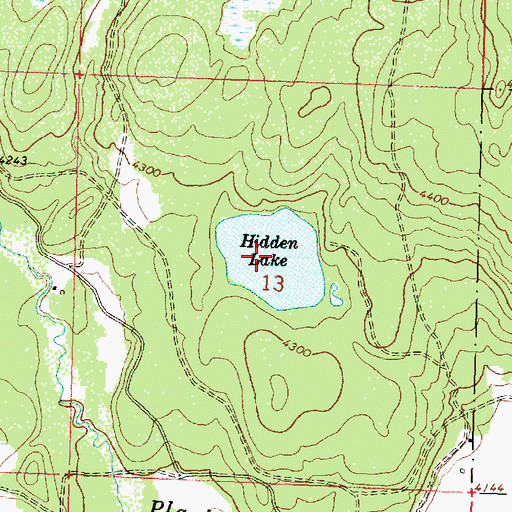 Topographic Map of Hidden Lake, MT
