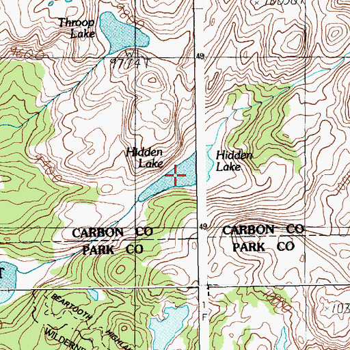 Topographic Map of Hidden Lake, MT
