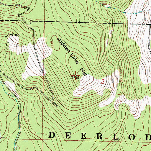 Topographic Map of Hidden Lake Hill, MT