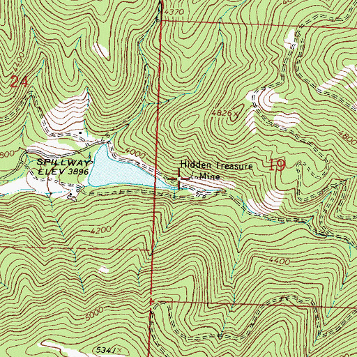 Topographic Map of Hidden Treasure Mine, MT