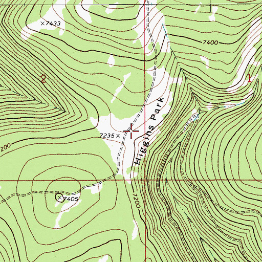Topographic Map of Higgins Park, MT