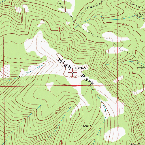 Topographic Map of High Park, MT