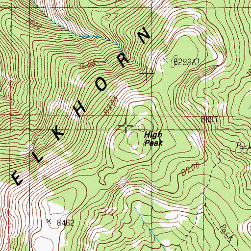 Topographic Map of High Peak, MT